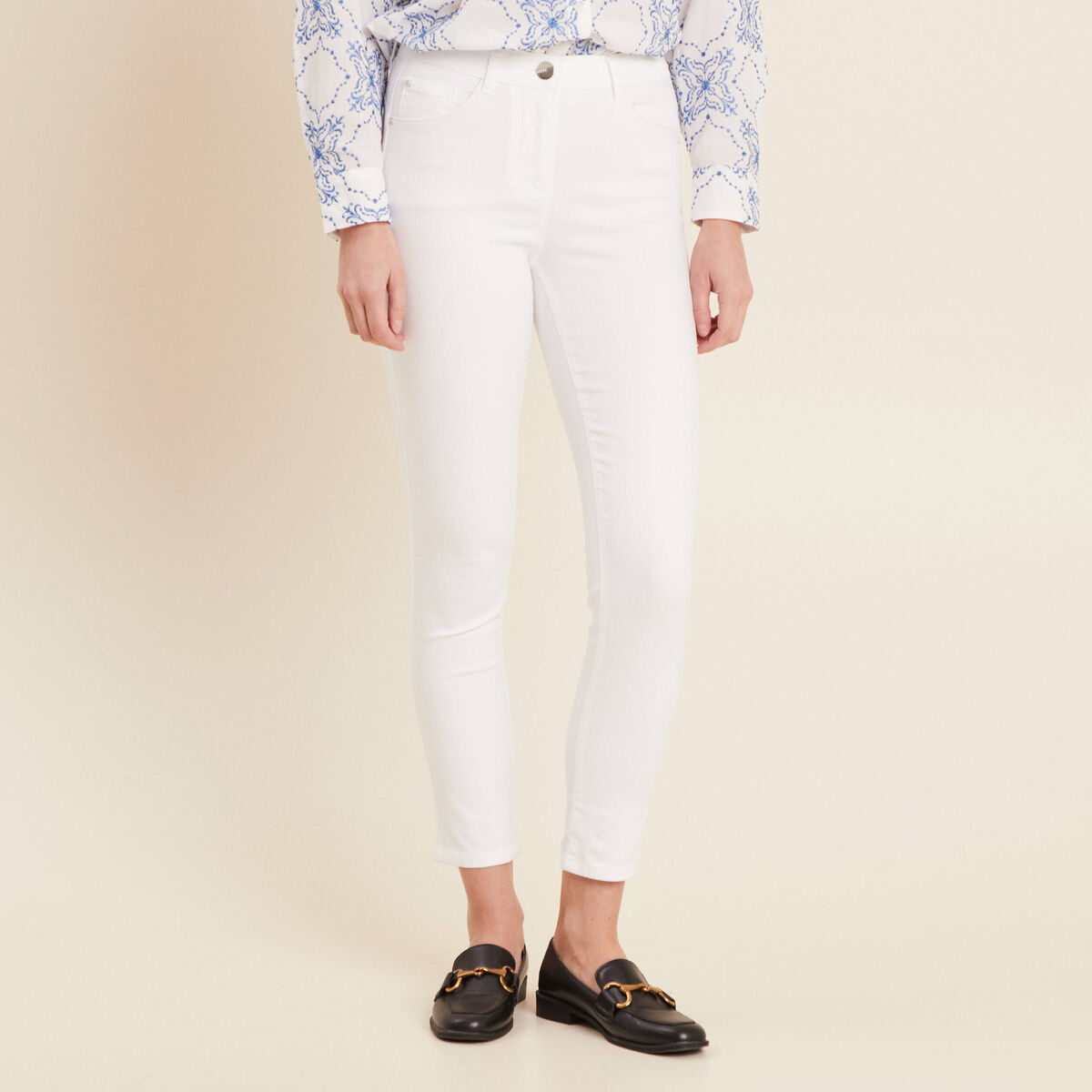 Pantalon magique Le L&eacute;ger coupe ajust&eacute;e blanc femme