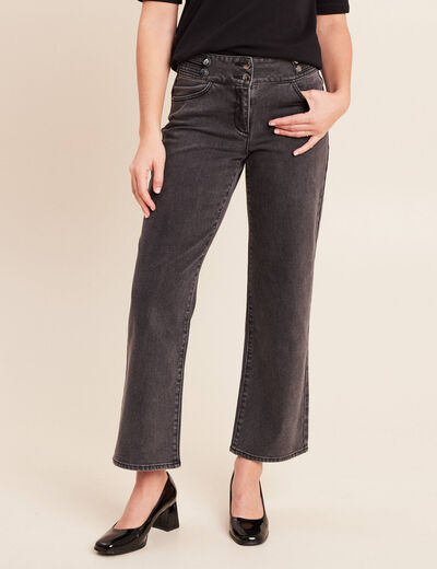 Jean large 7/8&egrave;me denim gris femme