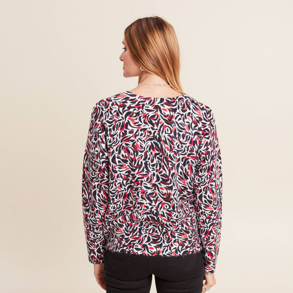 Pull manches longues rose femme