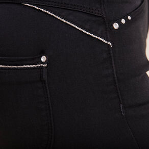 Pantalon ajusté taille haute noir femme