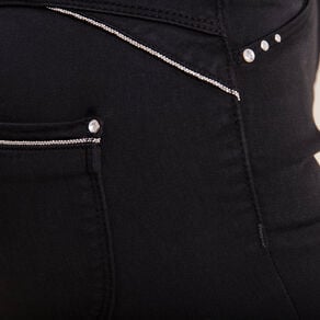 pantalon ajuste taille haute noir femme Pantalon ajusté taille haute noir femme