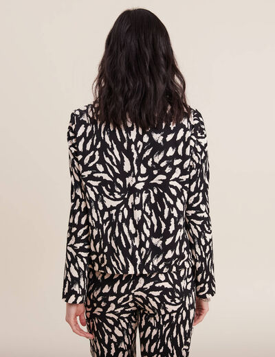 Veste en maille ajustée col châle noir femme