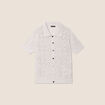 Pull manches courtes col polo ecru femme