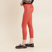 Pantalon ajusté enduit vieux rose femme