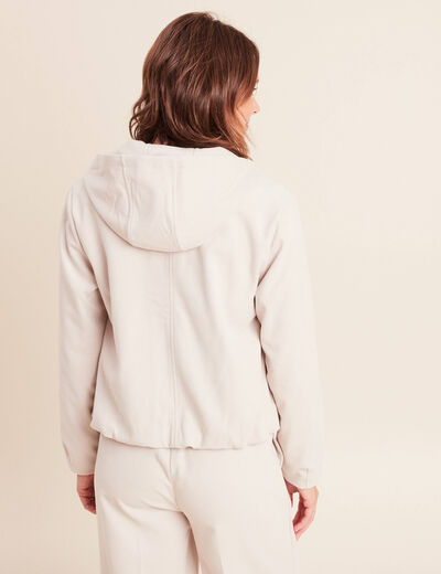 Veste zipp&eacute;e avec capuche sable femme