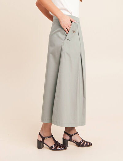 Jupe doubl&eacute;e vert clair femme