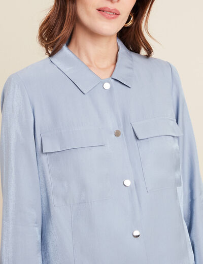 Veste boutonnée bleu clair femme