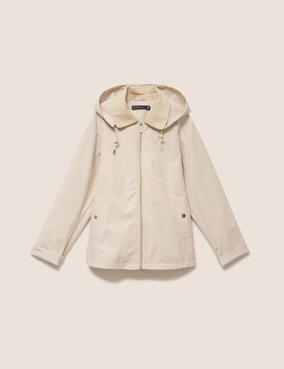 Parka ample courte manches longues sable femme