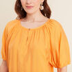 Blouse manches 3/4 orange clair femme
