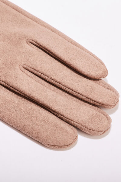 Gants suédine taupe femme