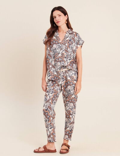 Chemise sans manches marron femme