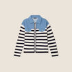 Pull manches longues bleu femme