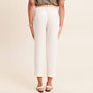 Pantalon large 7/8&egrave;me taille bascul&eacute;e beige femme