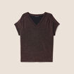 T-shirt manches courtes couleur cuivre femme