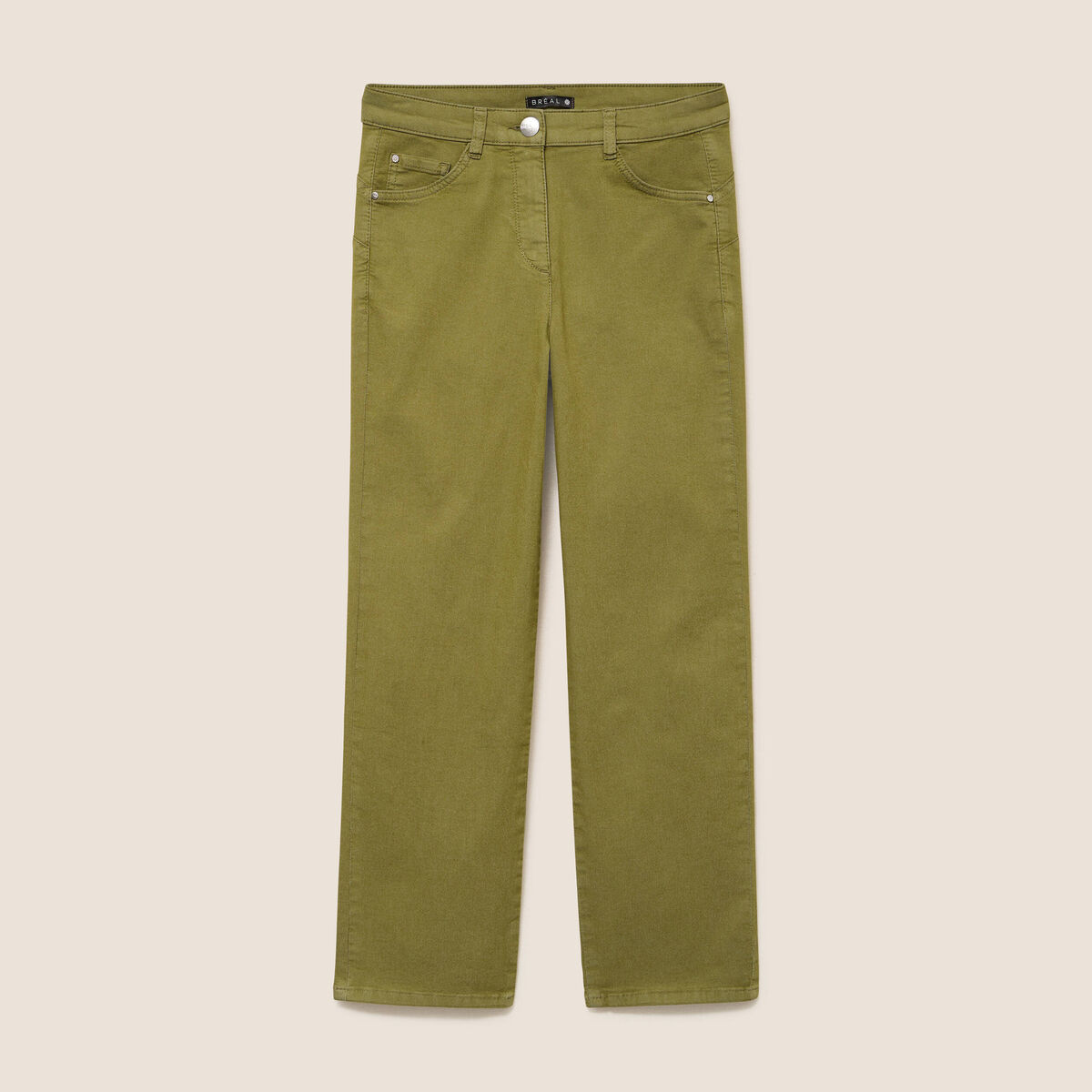 Pantalon magique Le L&eacute;ger coupe droite vert kaki femme