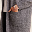 Gilet long manches longues gris foncé femme