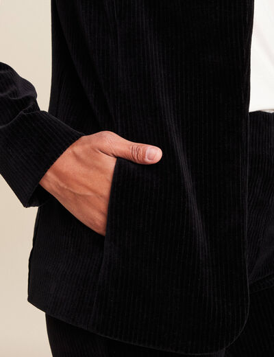 Veste tailleur velours noir femme