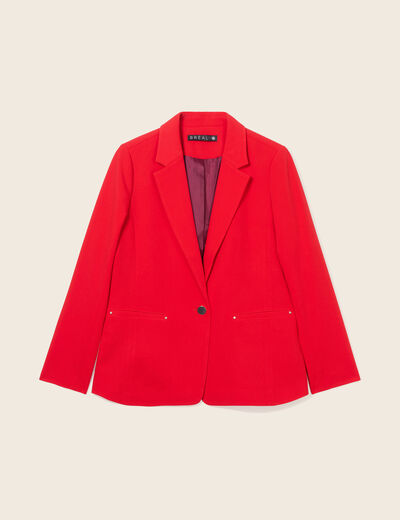 Veste city droite 1 bouton rouge femme