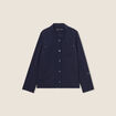 Veste cintrée boutonnée bleu foncé femme