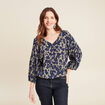 Blouse manches 3/4 vert kaki femme