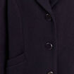 Manteau ajust&eacute; capuche amovible bleu fonc&eacute; femme