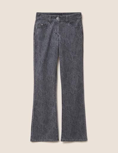 Jean bootcut longueur standard denim gris femme