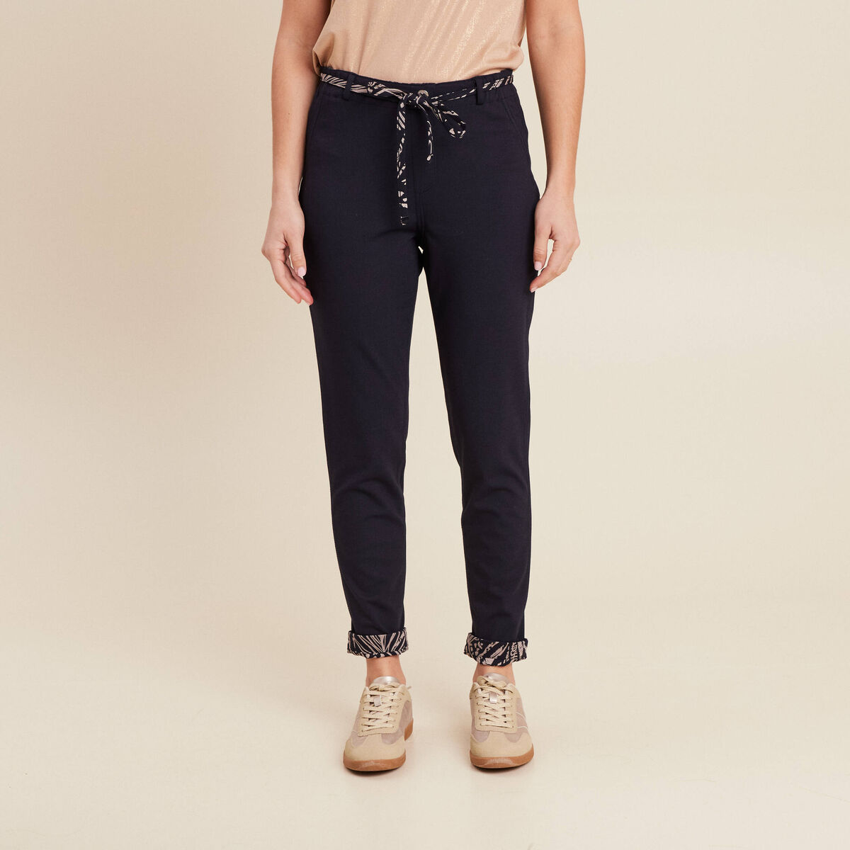 Pantalon jogging réversible bleu foncé femme