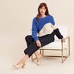 Pull col rond manches longues ecru femme