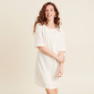 Robe droite dentelle ecru femme
