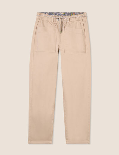 Pantalon droit réversible taupe femme