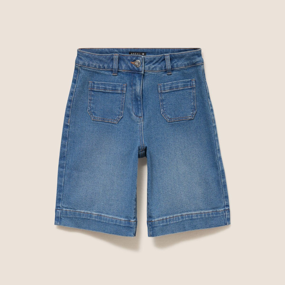 Bermuda en denim denim stone femme
