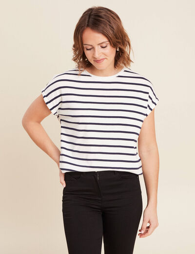 T-shirt manches courtes blanc femme
