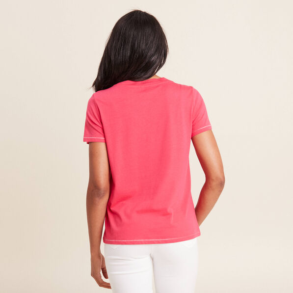T-shirt manches courtes rose framboise femme