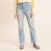 Jean droit taille haute 7/8&egrave;me denim double stone femme