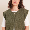 Gilet ample sans manches vert kaki femme