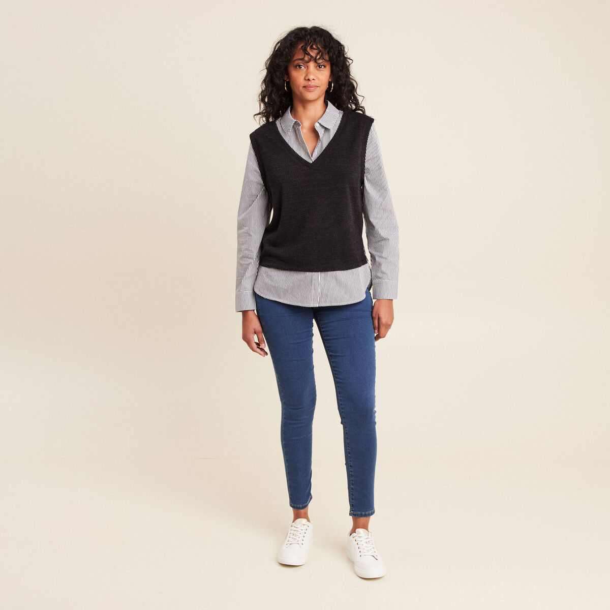Jean magique Le L&eacute;ger coupe ajust&eacute;e denim double stone femme