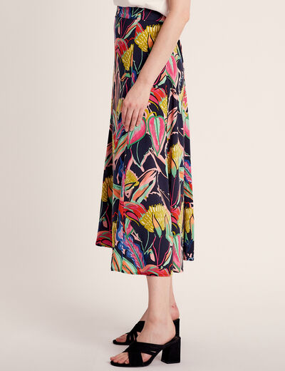 Jupe longue évasée multicolore femme