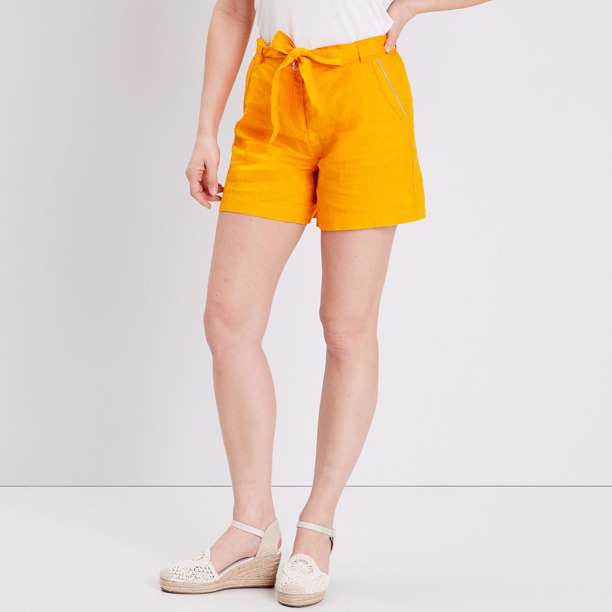 Short paperbag jaune foncé femme