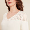 Pull confectionné en France ecru femme