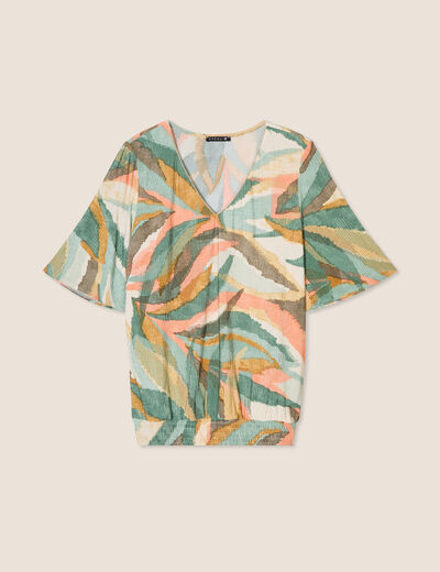 Blouse manches courtes multicolore femme