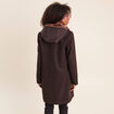 Manteau ajust&eacute; capuche amovible marron fonc&eacute; femme