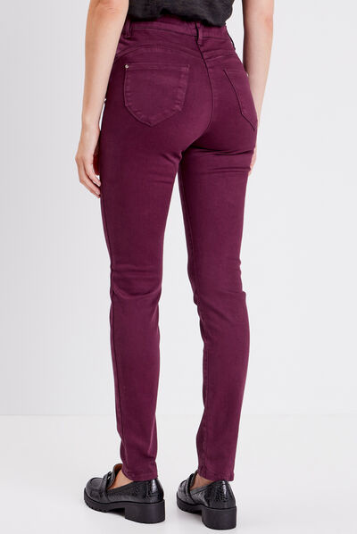 Jean magique ajusté taille standard prune femme