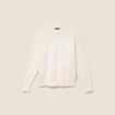 Pull col rond ecru femme