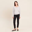 Pull manches longues gris argent femme