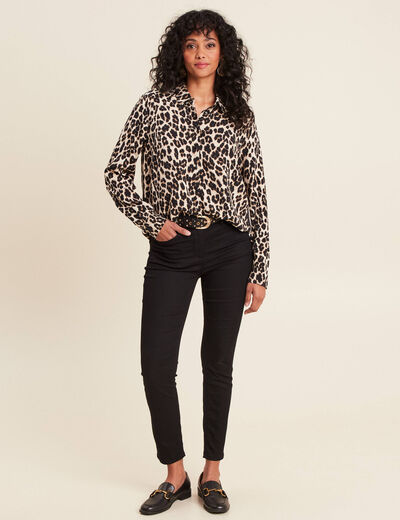 Chemise manches longues creme femme