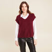 Pull sans manches bordeaux femme