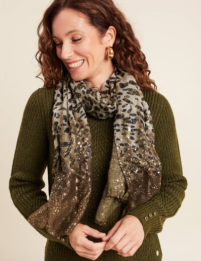 Foulard vert olive femme