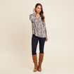 Blouse fluide manches longues beige femme