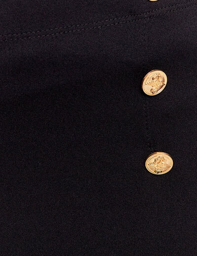 Pantalon coupe large &agrave; pont noir femme