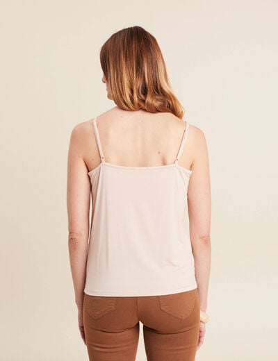 Débardeur thermo-douceur bretelles fines beige femme